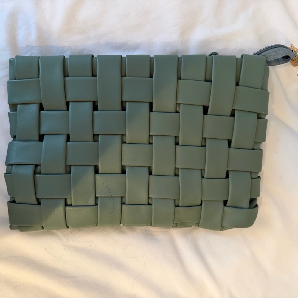 Remi/Reid Lindy woven clutch- sage